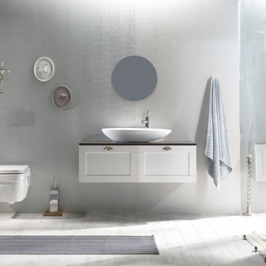 Επικαθήμενος Νιπτήρας Πορσελάνης 75x38cm Cerastyle Olive 071300 Λευκό Επικαθήμενος Νιπτήρας Πορσελάνης 75x38cm Cerastyle Olive 071300 Λευκό