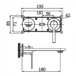 Μπαταρία Νιπτήρος Εντοιχισμού Orabella Elegance Progressive 10211 Χρωμέ 