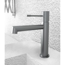 Μπαταρία Νιπτήρος Orabella Terra 10181 Gun Metal Με Βαλβίδα Clic Clac