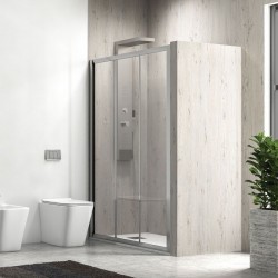 Καμπίνα από Τοίχο σε Τοίχο με Διάφανο Κρύσταλλο Penta 300 Χρωμέ Karag 150x190 cm