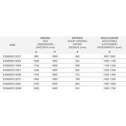 Καμπίνα από Τοίχο σε Τοίχο με Διάφανο Κρύσταλλο Penta 300 Χρωμέ Karag 150x190 cm