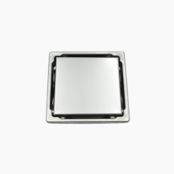 Σχάρα Duscheline Τετράγωνη Santo 15x15 mm με έξοδο Φ 100mm DU-697100 Inox Χρωμέ Γυαλιστερό