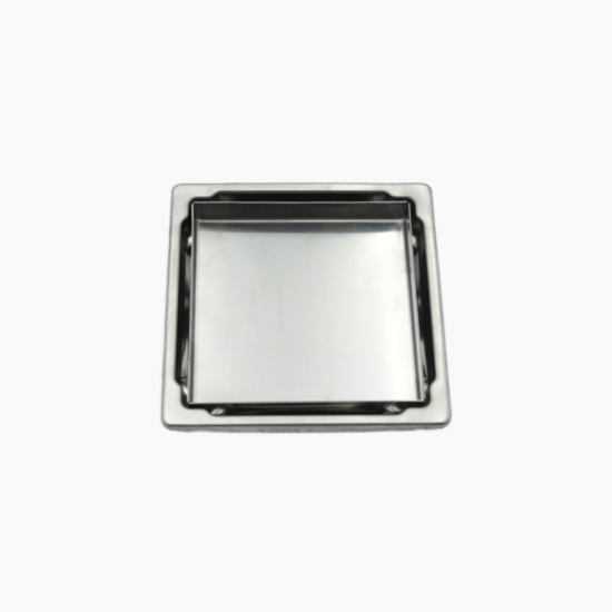 Σχάρα Duscheline Τετράγωνη Santo 15x15 mm με έξοδο Φ 100mm DU-697100 Inox Χρωμέ Γυαλιστερό