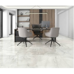 Πλακάκι Potomac Blanco Pulido Α' 100x100 Λευκό Μαρμαριζέ Γυαλιστερό