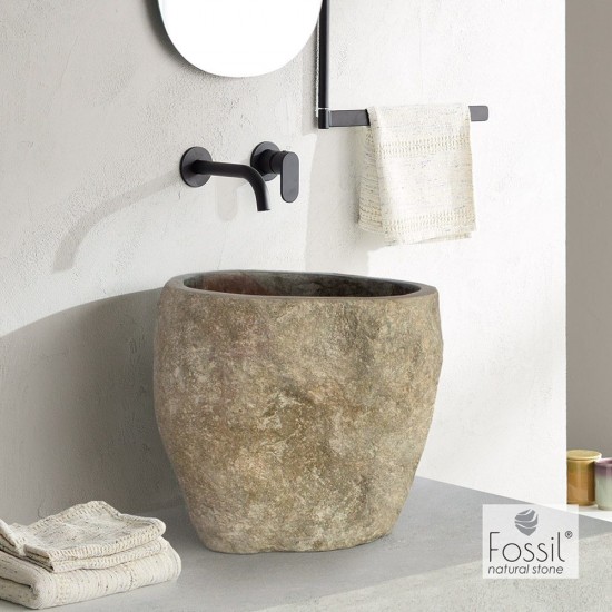 Μαρμάρινος Νιπτήρας Επιτραπέζιος Φ40-50cm Fossil Bucket Riverstone RP35 Μαρμάρινος Νιπτήρας Επιτραπέζιος Φ40-50cm Fossil Bucket Riverstone RP35