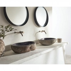 Επικαθήμενος Νιπτήρας Πέτρινος Fossil Vero Riverstone RV60 Μαύρος Ø50-60cm Επικαθήμενος Νιπτήρας Πέτρινος Fossil Vero Riverstone RV60 Μαύρος Ø50-60cm