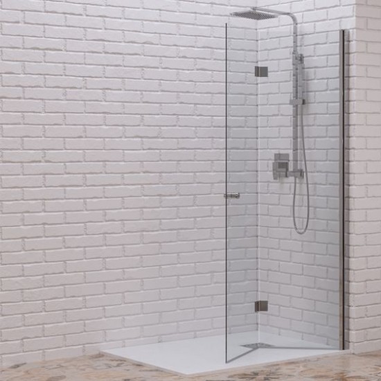 Διαχωριστικό Ντουζιέρας με Πτυσσόμενη Πόρτα 70x200cm Clear Glass Chrome Karag S 7 