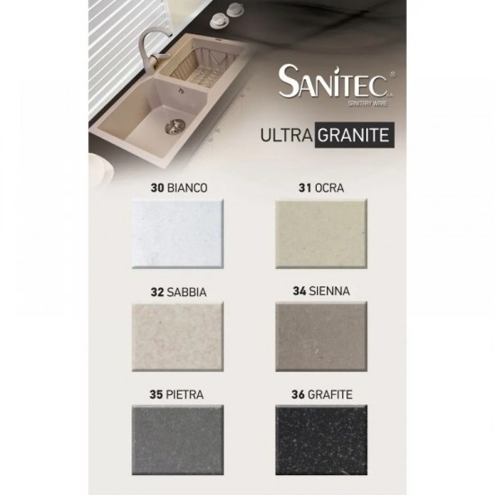 Νεροχύτης Γρανιτένιος Sanitec Ultra Granite 810 51 1B (Ø51) Βαρέως Τύπου Grafite