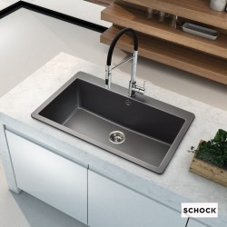 Ένθετος Νεροχύτης 83,8x53cm Schock Cristadur Mono 15090-1442 Silverstone (Γκρι)