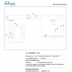 Νιπτήρας Α.Μ.Ε.Α. Ponte Giulio 130 Series B40-CMS-07 Λευκή 68x35cm 