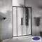 Ευθύγραμμη Καμπίνα Ντουζιέρας Devon Flow Slider 171-174x195cm Clear Glass SL2F170C-400 Black Matt