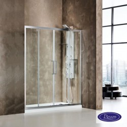 Καμπίνα Ντουζιέρας Ευθύγραμμη Devon Primus Plus Slider 2+2 147-151 x 195 cm Χρωμέ