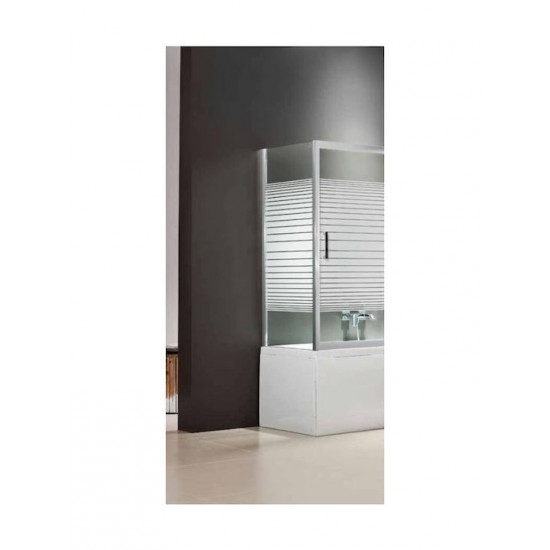 Πλαϊνό Σταθερό Μπανιέρας Axis Slider 67-69 X 140cm Stripes Chrome Πλαϊνό Σταθερό Μπανιέρας Axis Slider 67-69 X 140cm Stripes Chrome