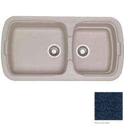 Ένθετος Νεροχύτης Γρανιτένιος Συνθετικός Sanitec 305 Classic 96x51 με 2 Ανισομερείς Γούρνες Granite Blue