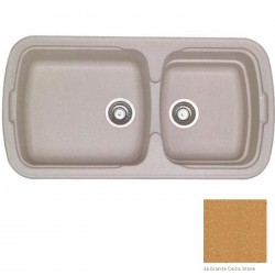 Ένθετος Νεροχύτης Γρανιτένιος Συνθετικός Sanitec 305 Classic 96x51 με 2 Ανισομερείς Γούρνες Granite Celtic Stone