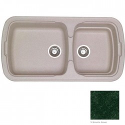 Ένθετος Νεροχύτης Γρανιτένιος Συνθετικός Sanitec 305 Classic 96x51 με 2 Ανισομερείς Γούρνες Granite Green