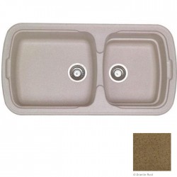 Ένθετος Νεροχύτης Γρανιτένιος Συνθετικός Sanitec 305 Classic 96x51 με 2 Ανισομερείς Γούρνες Granite Rust