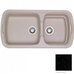 Ένθετος Νεροχύτης Γρανιτένιος Συνθετικός Sanitec 305 Classic 96x51 με 2 Ανισομερείς Γούρνες Metallic Space