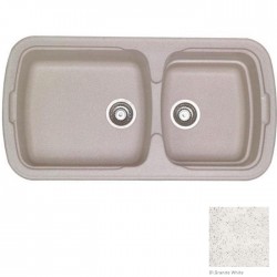 Ένθετος Νεροχύτης Γρανιτένιος Συνθετικός Sanitec 305 Classic 96x51 με 2 Ανισομερείς Γούρνες Granite White