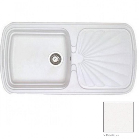 Ένθετος Νεροχύτης Γρανιτένιος Συνθετικός Sanitec 306 Classic 97x51 Metallic Ice