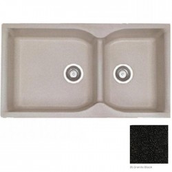 Νεροχύτης Ένθετος Γρανιτένιος Συνθετικός Sanitec Classic 307 ( 92x51) με 2 Ανισομερείς Γούρνες Granite Black