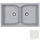 Νεροχύτης Ένθετος Γρανιτένιος Sanitec Classic 322 ( 81x50cm) με 2 Ισομερείς Γούρνες Granite White