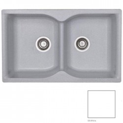 Νεροχύτης Ένθετος Γρανιτένιος Sanitec Classic 322 ( 81x50cm) με 2 Ισομερείς Γούρνες White