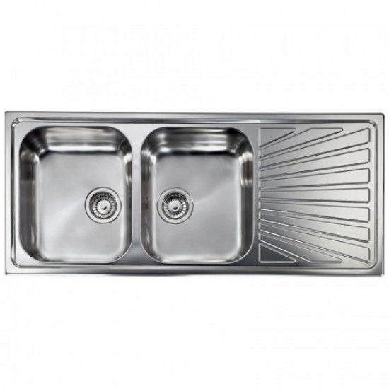Ανοξείδωτος Νεροχύτης 116×50 Ένθετος Sanitec Cometa 11457 2VR Inox Σατινέ Ανοξείδωτος Νεροχύτης 116×50 Ένθετος Sanitec Cometa 11457 2VR Inox Σατινέ