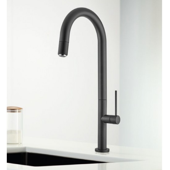 Μπαταρία Κουζίνας Πάγκου Armando Vicario Tozo Black Matt 48780-400 Με Υψηλό Περιστρεφόμενο Ρουξούνι με Συρόμενο Ντουζ Μονής Ροής Μαύρη Ματ Μπαταρία Κουζίνας Πάγκου Armando Vicario Tozo Black Matt 48780-400 Με Υψηλό Περιστρεφόμενο Ρουξούνι με Συρόμενο Ντουζ Μονής Ροής Μαύρη Ματ