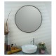 Κρεμαστός Καθρέπτης Iron Circle Slim Φ42 εκ. με Led Black (Μαύρος)