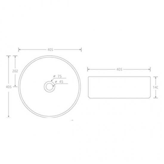 Επικαθήμενος Νιπτήρας Μπάνιου Πορσελάνης Soncera Silk 40,5Χ40,5Χ14 εκ. 210000011 Μαύρος Ματ