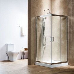 Τετράγωνη Καμπίνα Ντουζιέρας Tema New Line 80×80x180 Clear NL8080 Chrome