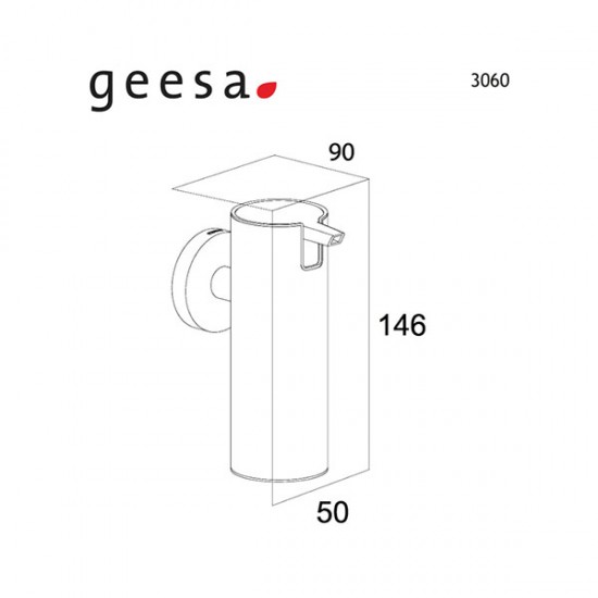 Επίτοιχο Dispenser Geesa By Tiger 125 ml 3060-111 Inox
