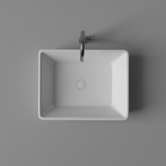 Επικαθήμενος Νιπτήρας Μπάνιου Πορσελάνης Soncera Topaz 47,5x37cm 210000018 Λευκός