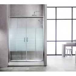 Καμπίνα Ντουζιέρας New Tema Ευθύγραμμη Με 4 Φύλλα Σεριγραφία 170Χ180 cm με Κρύσταλλο Ασφαλείας NT170S Χρωμέ