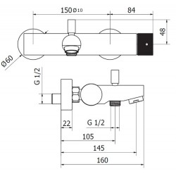 Μπαταρία Λουτρού Πλήρες Σετ Teorema Lab 221501 Graphite