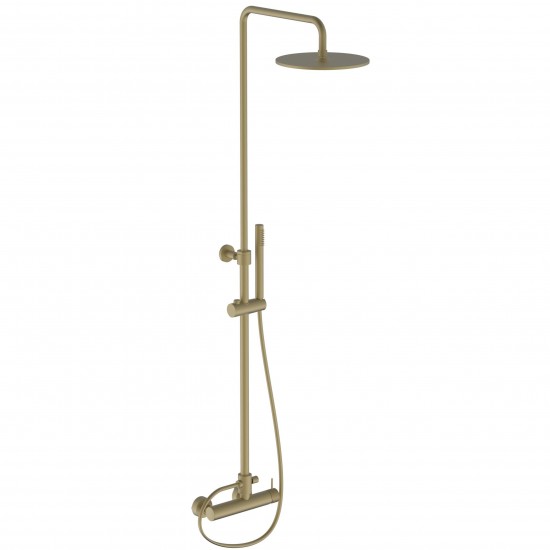Στήλη Ντουζ 2 Εξόδων με Μπαταρία Teorema Lab 3215344 Soft Brass