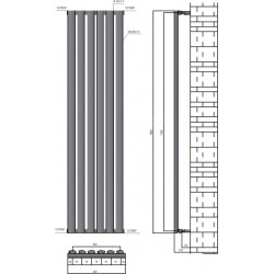 Θερμαντικό σώμα μπάνιου μαύρο DIVINA 122×420×1800mm KARAG