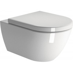 Λεκάνη Κρεμαστή  GSI Pura Rimless 882100C 55εκ. Πορσελάνης Λευκή με Κάλυμμα Αποσπώμενο Αντιβακτηριακό Βακελίτη με Επιλογή Soft Close και Slim Soft Close