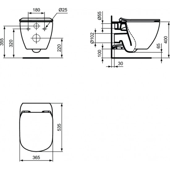 Λεκάνη Κρεμαστή Ideal Standard Tesi II Aquablade Λευκή Πορσελάνης 53 εκ. Με Κάλυμμα Slim Normal Close T352801 Λεκάνη Κρεμαστή Ideal Standard Tesi II Aquablade Λευκή Πορσελάνης 53 εκ. Με Κάλυμμα Slim Normal Close T352801
