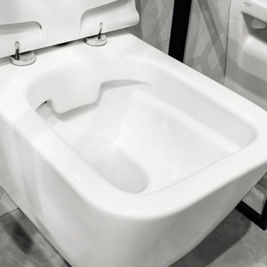 Λεκάνη Κρεμαστή Serel Rita Rimless RT2600 52 εκ. Πορσελάνης Λευκή με Κάλυμμα Αντιβακτηριακό Βακελίτη Soft Close Λεκάνη Κρεμαστή Serel Rita Rimless RT2600 52 εκ. Πορσελάνης Λευκή με Κάλυμμα Αντιβακτηριακό Βακελίτη Soft Close