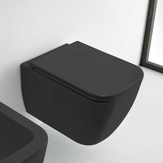 Λεκάνη Κρεμαστή Scarabeo Teorema Slim 512600SC-401 52 εκ. Μάυρη Ματ Τετραγωνισμένη Πορσελάνης με Κάλυμμα Duroplast Slim Soft Close Λεκάνη Κρεμαστή Scarabeo Teorema Slim 512600SC-401 52 εκ. Μάυρη Ματ Τετραγωνισμένη Πορσελάνης με Κάλυμμα Duroplast Slim Soft Close