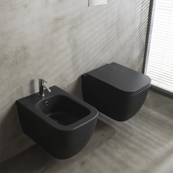 Λεκάνη Κρεμαστή Scarabeo Teorema Slim 512600SC-401 52 εκ. Μάυρη Ματ Τετραγωνισμένη Πορσελάνης με Κάλυμμα Duroplast Slim Soft Close Λεκάνη Κρεμαστή Scarabeo Teorema Slim 512600SC-401 52 εκ. Μάυρη Ματ Τετραγωνισμένη Πορσελάνης με Κάλυμμα Duroplast Slim Soft Close