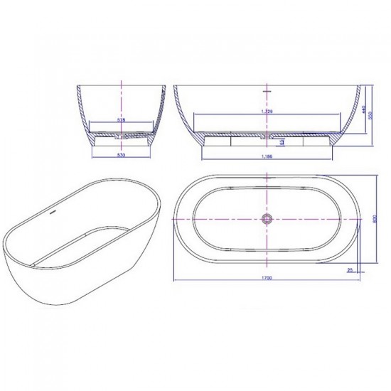 Μπανιέρα Acrilan Evelyn Solid Surface Ελεύθερης Τοποθέτησης Μπανιέρα Acrilan Evelyn Solid Surface Ελεύθερης Τοποθέτησης