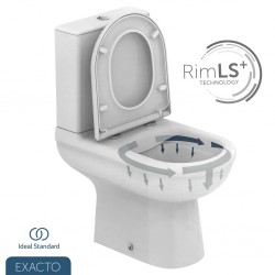 Λεκάνη Πορσελάνης Ideal Standard Soft Close Exacto R038201 (63CM) Rimless Λευκή Οριζόντιας Αποχέτευσης 