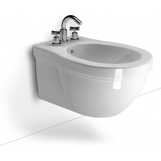 Μπιντέ Κρεμαστό Λευκό Πορσελάνης GSI Classic 8765-300 Ρετρό Vintage Οβάλ Βαρέως Τύπου