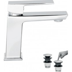 Μπαταρία Νιπτήρα Αναμεικτική Ορειχάλκινη Modea Pietra 00-8001 Χρωμέ Τετραγωνισμένη Minimal Βαρέως Τύπου με Βαλβίδα Αυτόματη