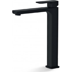Μπαταρία Νιπτήρα Αναμεικτική Ορειχάλκινη Ψηλή Eurorama Quadra Black Matt 144309P-400 Μαύρη Ματ Τετραγωνισμένη με Βαλβίδα Κλικ-Κλακ για Επιτραπέζιο Νιπτήρα