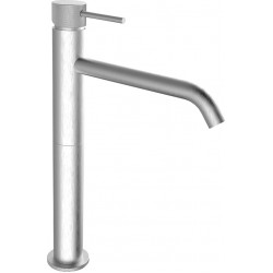 Μπαταρία Νιπτήρα Αναμεικτική Ψηλή Πάγκου για Επιτραπέζιο Νιπτήρα Ορειχάλκινη Armando Vicario Industrial inox 512041-110 Inox με Βαλβίδα Κλικ-Κλακ Inox και Ματ Σαγρέ Καπάκι και Βάση