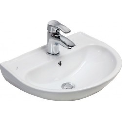 Νιπτήρας Μπάνιου Λευκός Πορσελάνης Creavit  TP150  Apollo 50X40 Οβάλ Επιτοίχιος Κρεμαστός με Δυνατότητα Τοποθέτησης με Κολώνα, ημικολώνα ή με Μεταλλικά Βύσματα